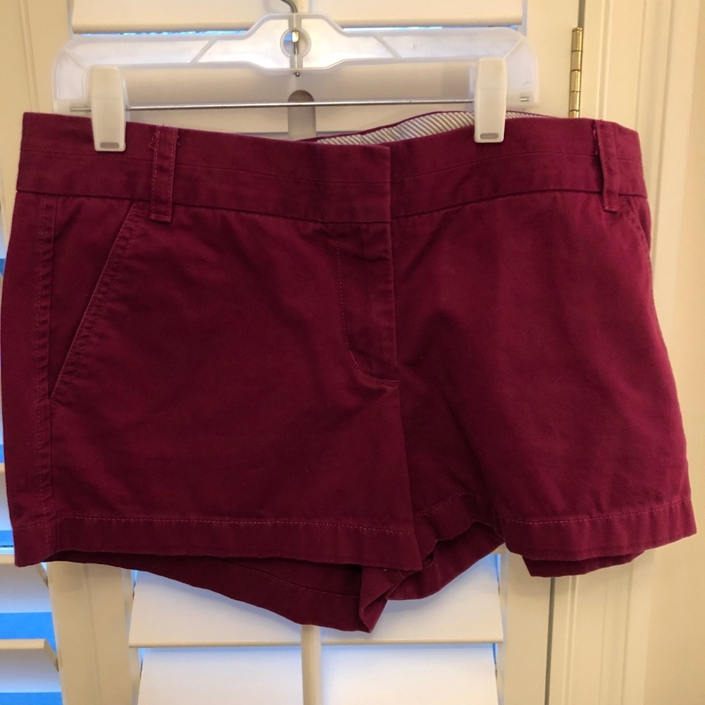 Plum J. Crew Chino Broken In Shorts Size 10
